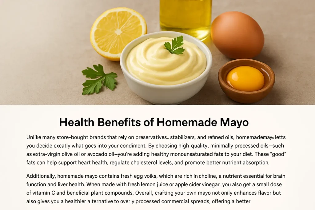 Health benefits of homemade mayo