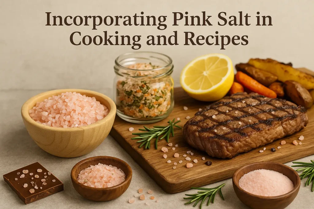 Incorporating pink salt in cooking and recipes
