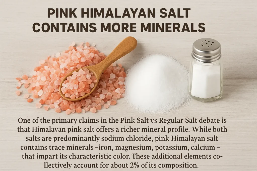 Pink Salt Vs Regular Salt: Which One Is Healthier For You 2 Pink himalayan salt contains more minerals