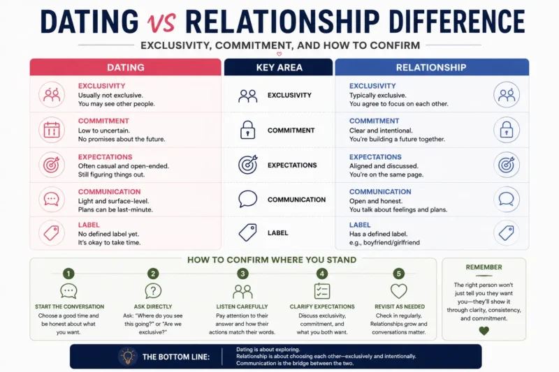 Dating vs Relationship Difference: Exclusivity, Commitment, and How to Confirm