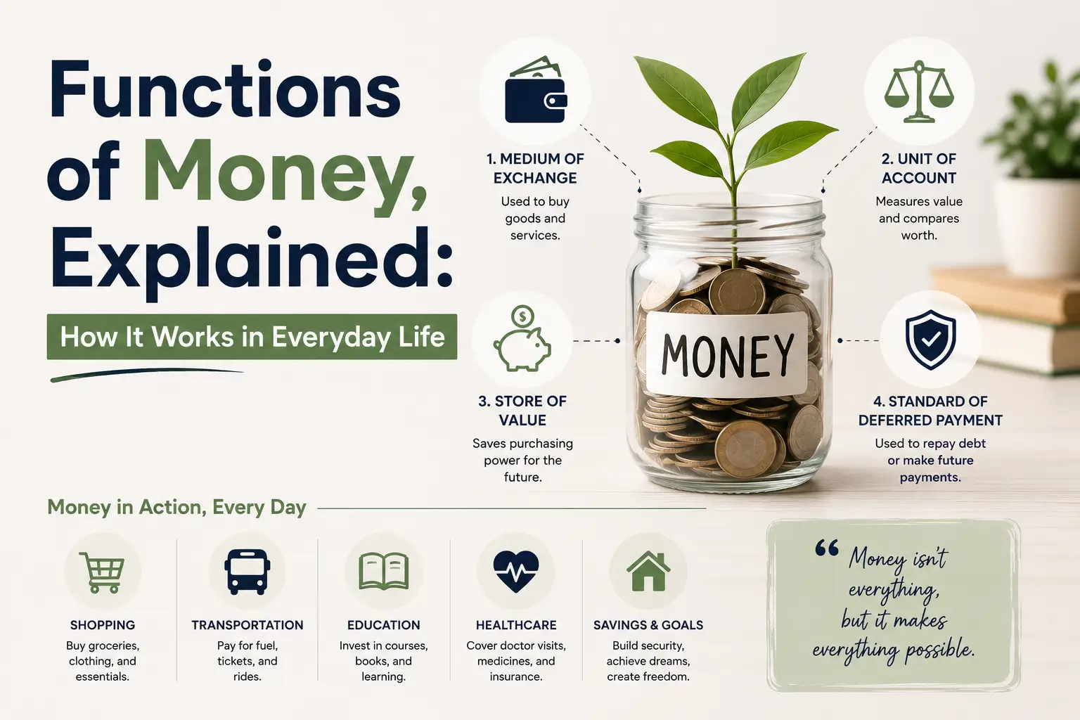 Functions of Money, Explained: How It Works in Everyday Life