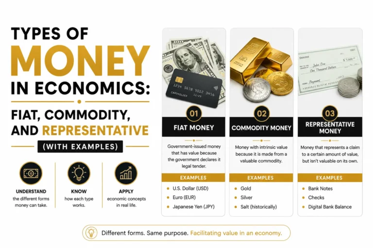 Types of money in economics: fiat, commodity, and representative (with examples)